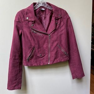 Sueded Red Moto Jacket